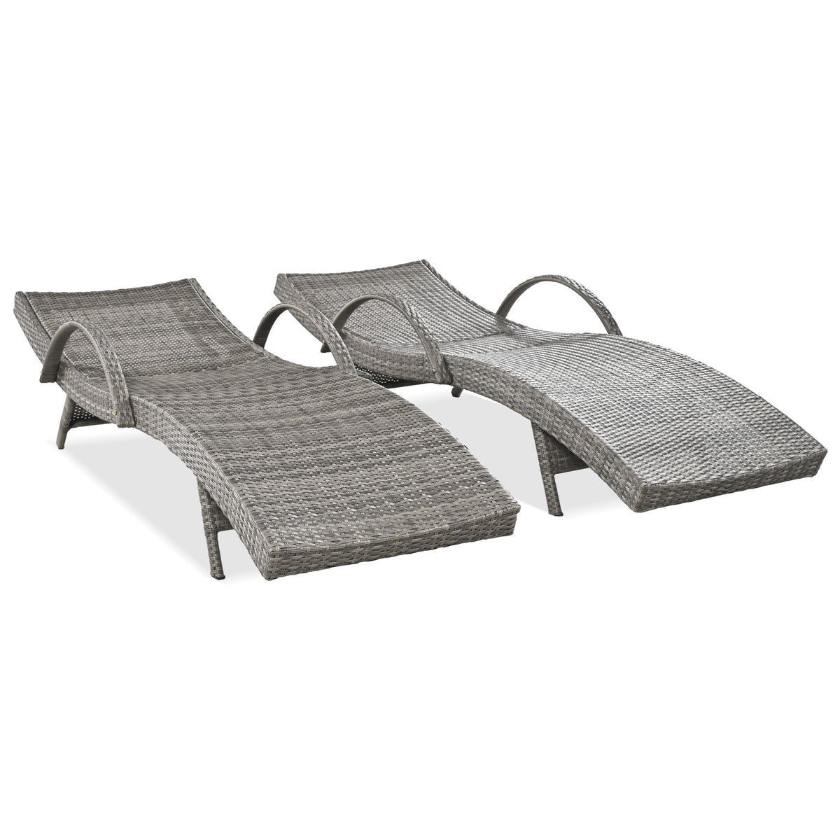 variant-group:rf-n707wf321204aae|Roomfitters 80" Outdoor Wicker Chaise Lounge Chairs, Set of 2, Reclining Patio Chairs with Pull-Out Table, Grey