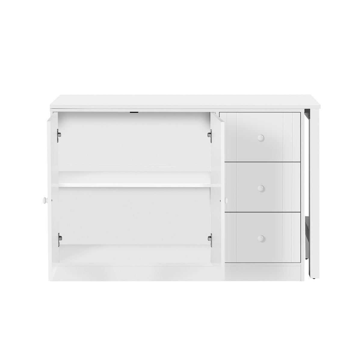 variant-group:rf-n711p334768k|Roomfitters Extendable Sideboard Buffet Cabinet with Storage, Multifunctional Console Table for Dining Room, White