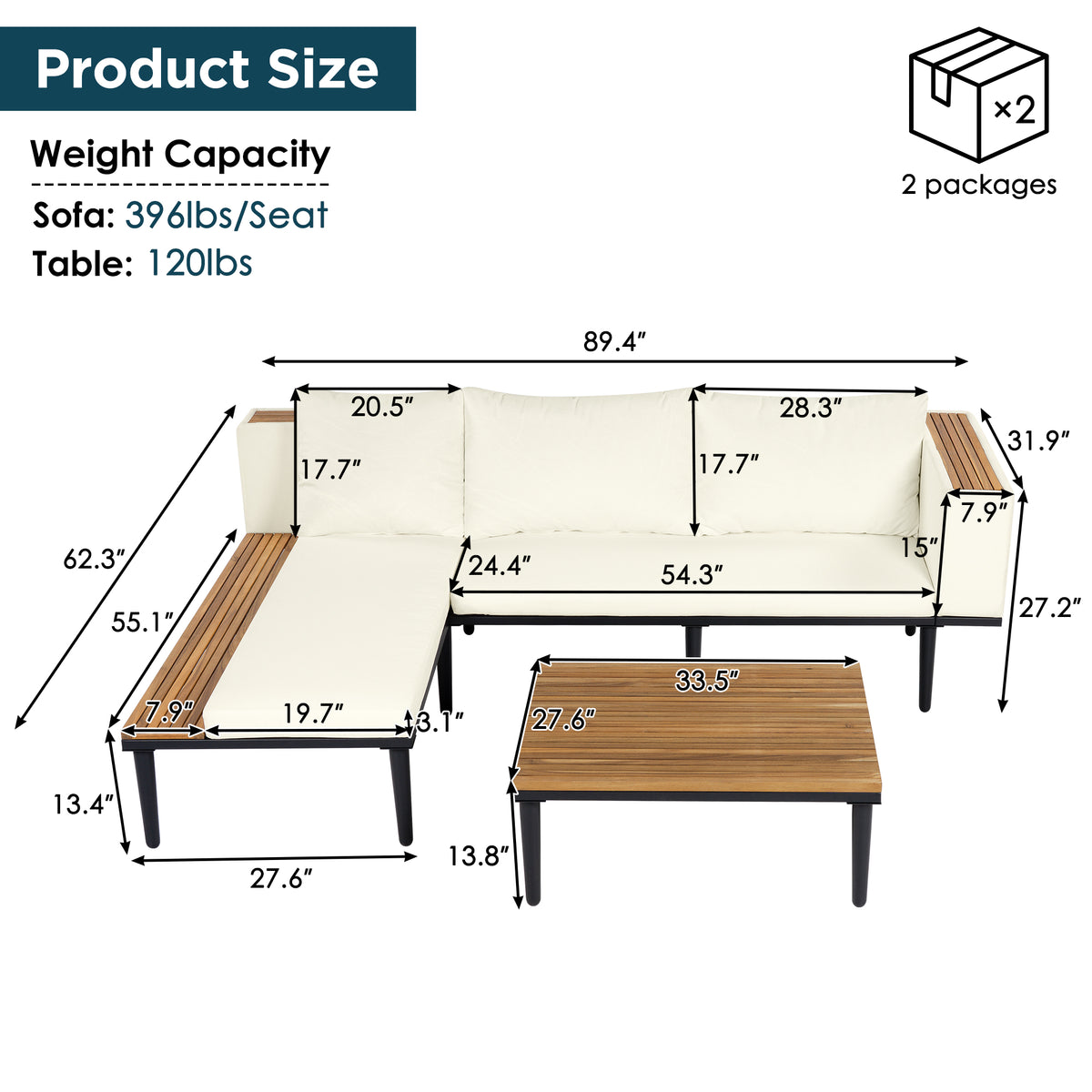 variant-group:rf-n704f201251a|Roomfitters L-Shaped Outdoor Sectional Sofa Set with Built-in Wood Side Tables and Coffee Table, Patio Conversation Set, Beige
