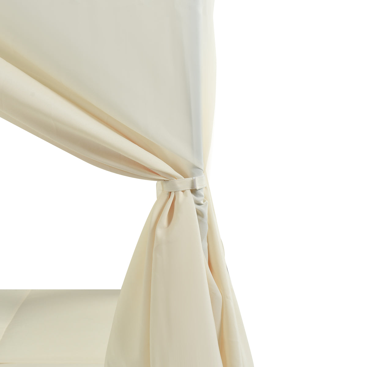 variant-group:rf-n711wy000476aak|Roomfitters Luxury Cabana Beige Outdoor Double Chaise Lounge Patio Daybed, Privacy Curtains, Adjustable Reclining