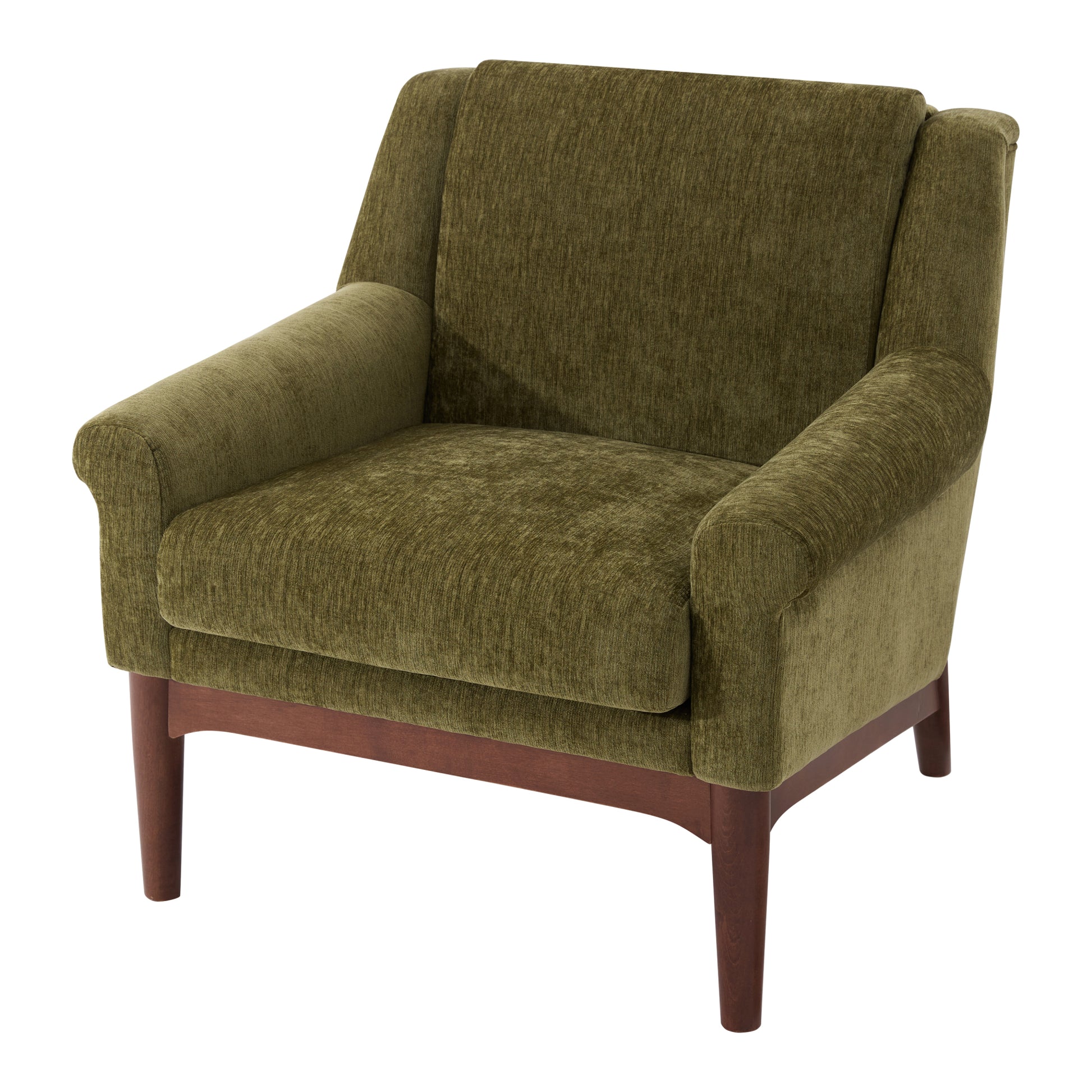 variant-group:rf-n723p426251g|Roomfitters Mid-Century Modern Textured Upholstered Accent Chair, Comfy Armchair with Sturdy Solid Wood Legs for Home, Green