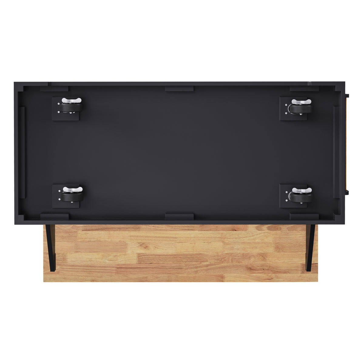 variant-group:rf-n707s195395b|Roomfitters 54" Kitchen Island with Wood Top, Rolling Storage Cabinet with 3 Drawers and 3 Doors, Spice Rack, Black