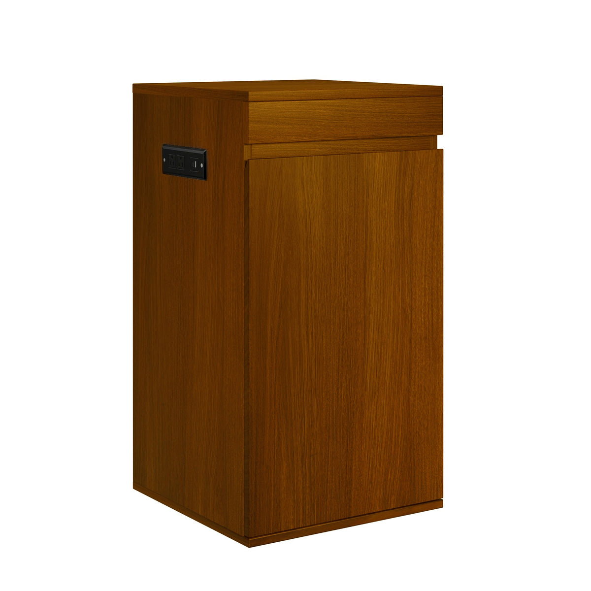 Roomfitters 10-15 Gallon Small Fish Tank Stand with Storage Cabinet and Side Power Outlets Walnut Brown Roomfitters