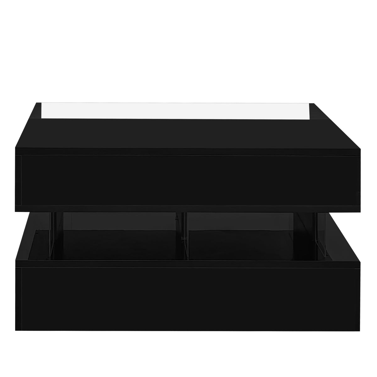 variant-group:rf-n724p290043b|Roomfitters Lift-Top Square Coffee Table with Glass Surface, Hidden Storage, High Gloss Finish, Black