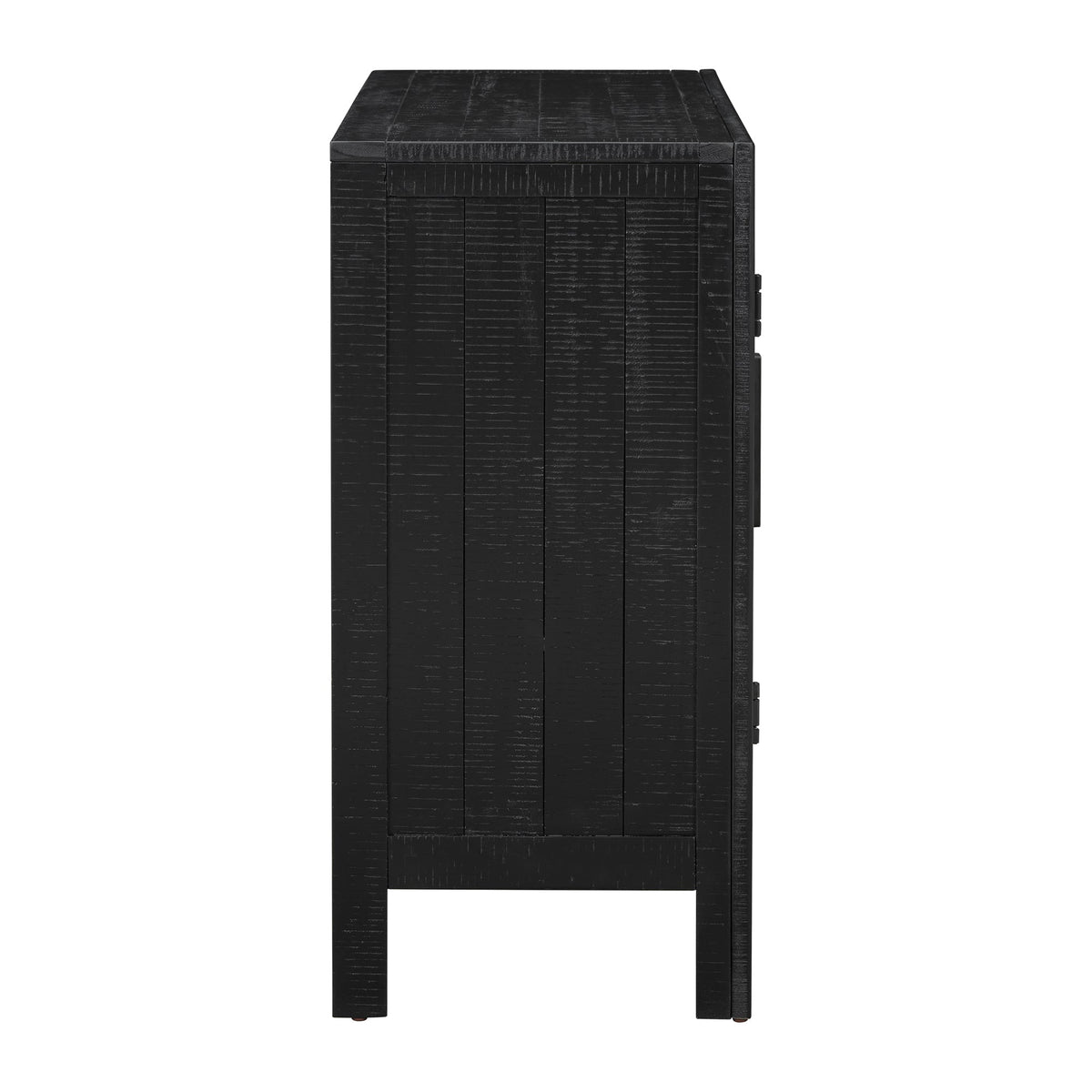 Roomfitters 40" Modern Storage Cabinet with Unique Door Design, Adjustable Shelves, Sideboard for Living Room, Black Roomfitters