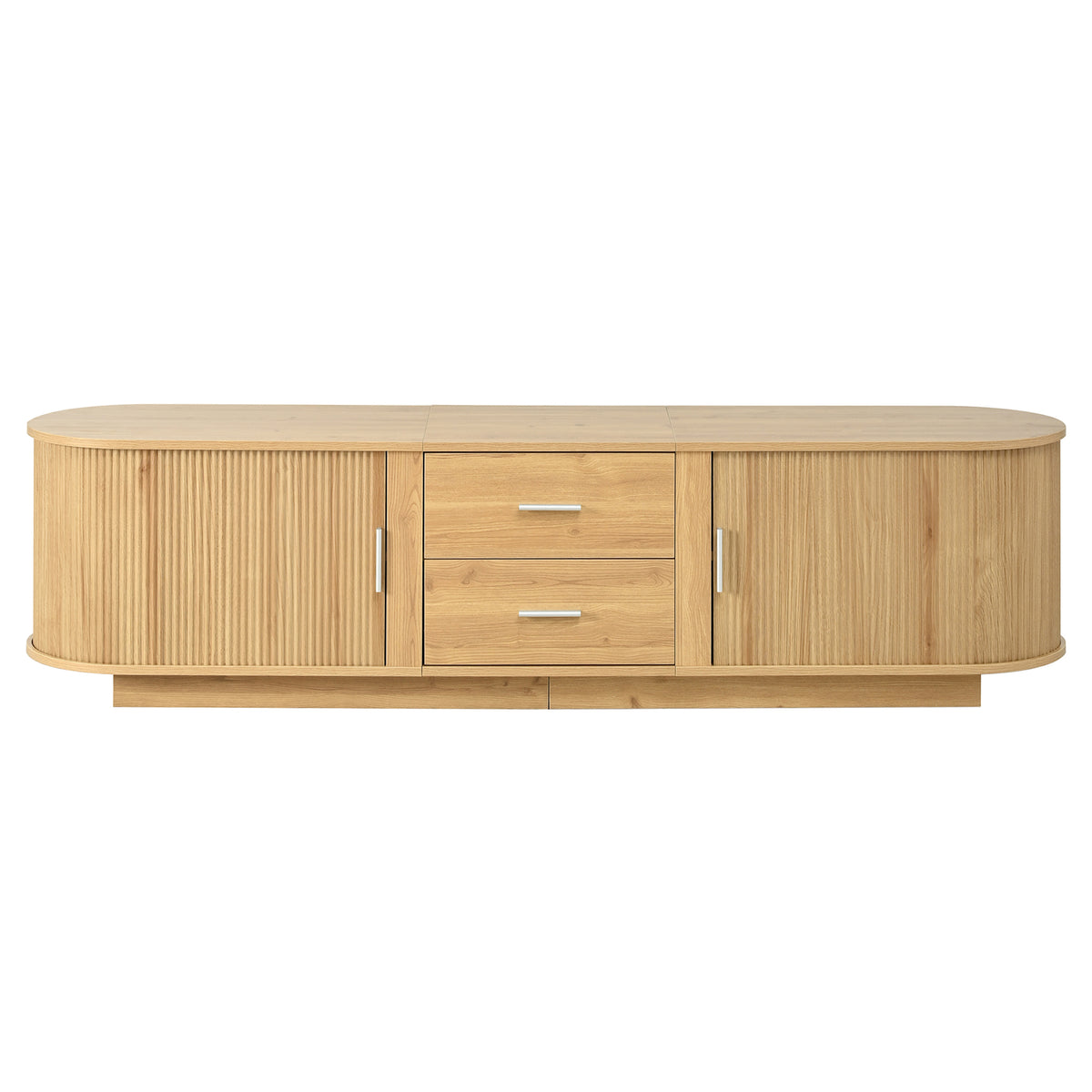 variant-group:rf-n724p420639w|Roomfitters Modern Entertainment Center Console Table with 2 Central Drawers, Acacia Wood