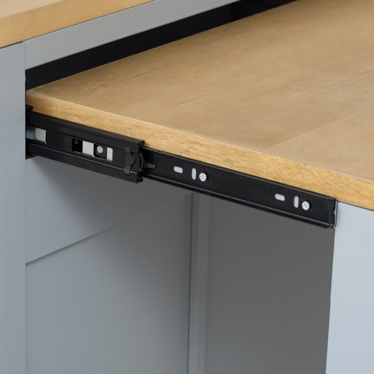 variant-group:rf-n707p215327g|Roomfitters 47" Kitchen Island with Extendable Dining Table, Storage Cabinet, Power Outlet, Rubber Wood Veneer, Grey Blue