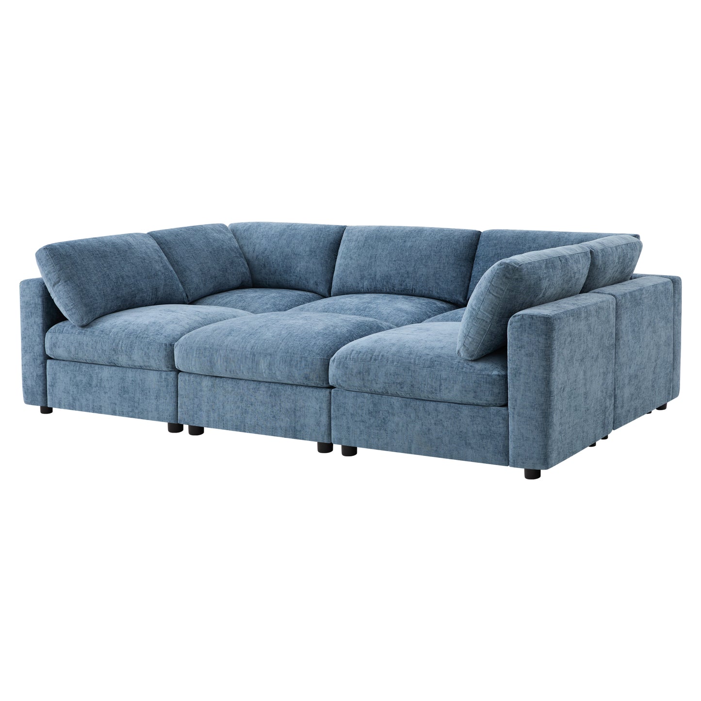 variant-group:rf-n723s9792k|Roomfitters 129 Inch Oversized U-Shaped Modular Sectional Sofa, Large Upholstered Living Room Seating Couch Furniture, Blue