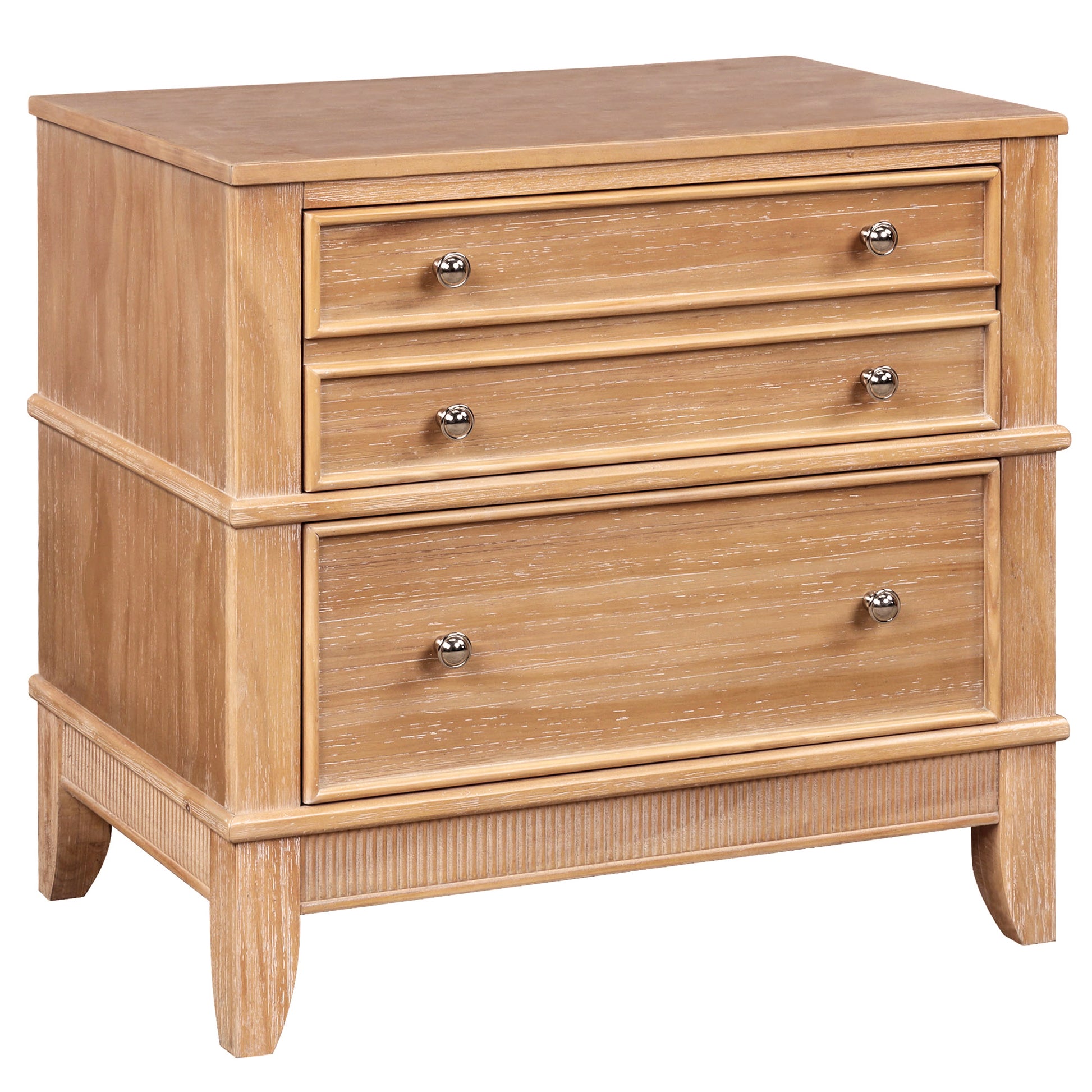 variant-group:rf-n701p183796d|Roomfitters 3 Drawer Farmhouse Wood Nightstand Side Table, Fully Assembled Bedside Accent Furniture, Felt Lined, Hazel