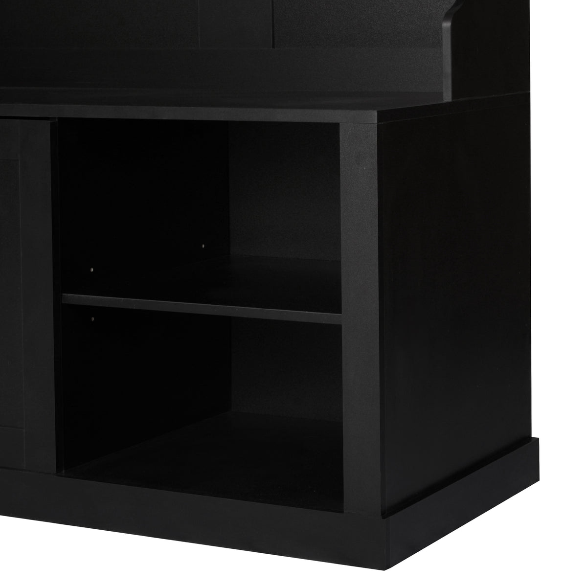 variant-group:rf-n724p264673b|Roomfitters 3-in-1 Hall Tree with 6 Hooks, Coat Rack and Entryway Bench, 57" Organizer with Drawer for Hallway or Living Room, Black