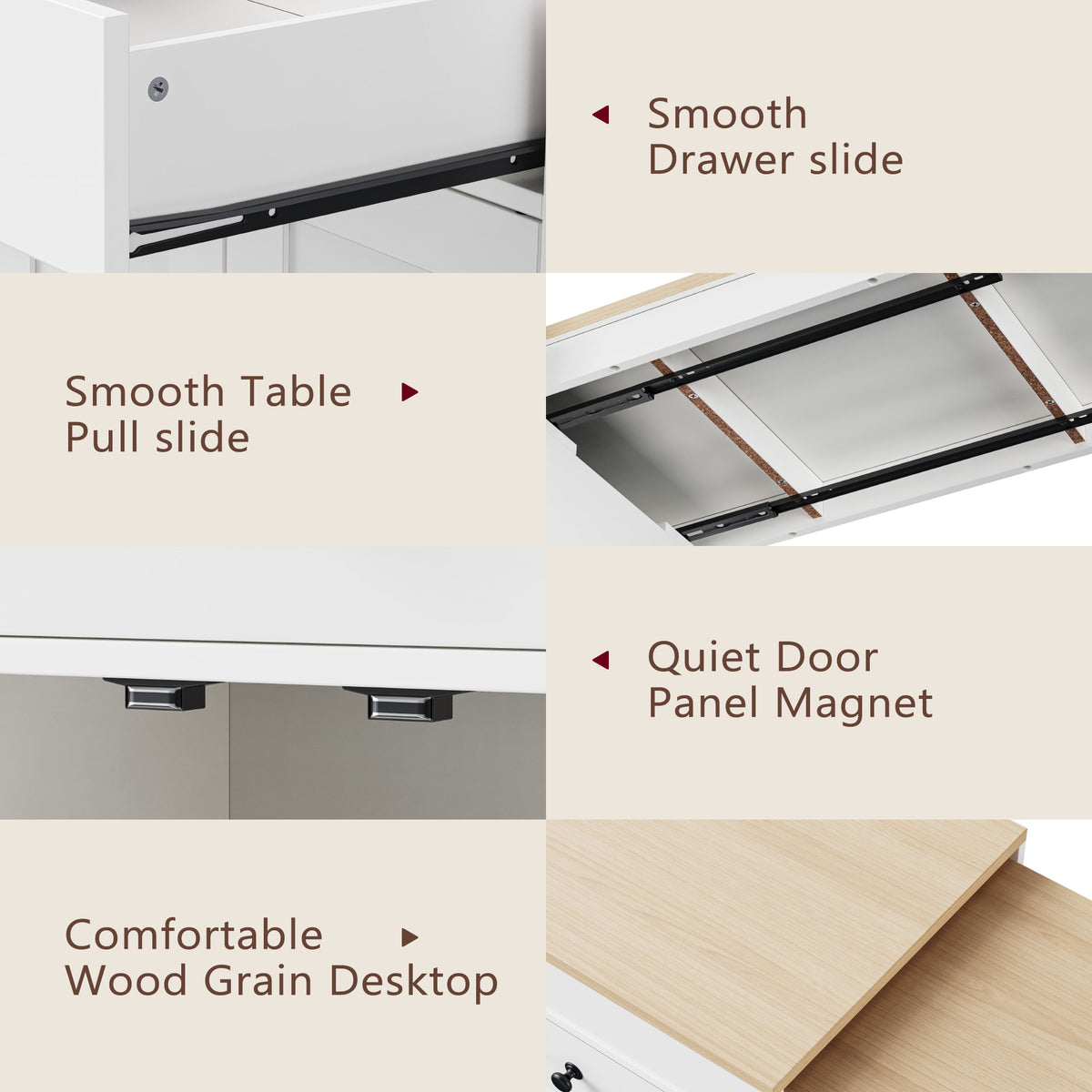 variant-group:rf-n707s000009w|Roomfitters 74.5" Kitchen Island with Extendable Table, Rolling Cart with Spice Rack, Storage Cabinet, White