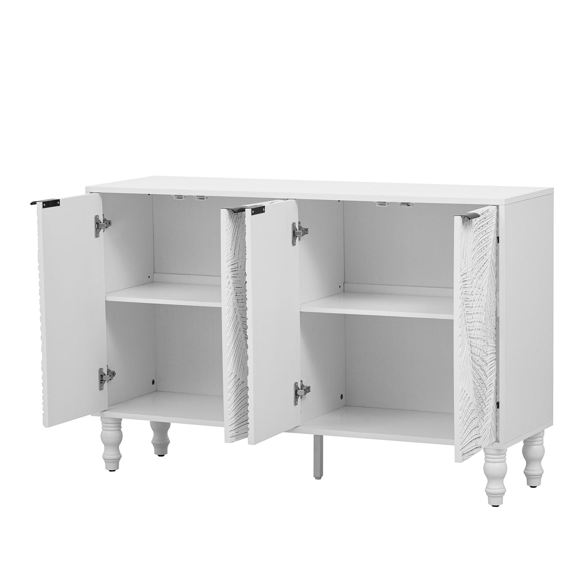 variant-group:rf-n724p233372k|Roomfitters Modern TV Stand for up to 43 Inch TV, Entertainment Console with Storage Compartments and Wood Legs, White