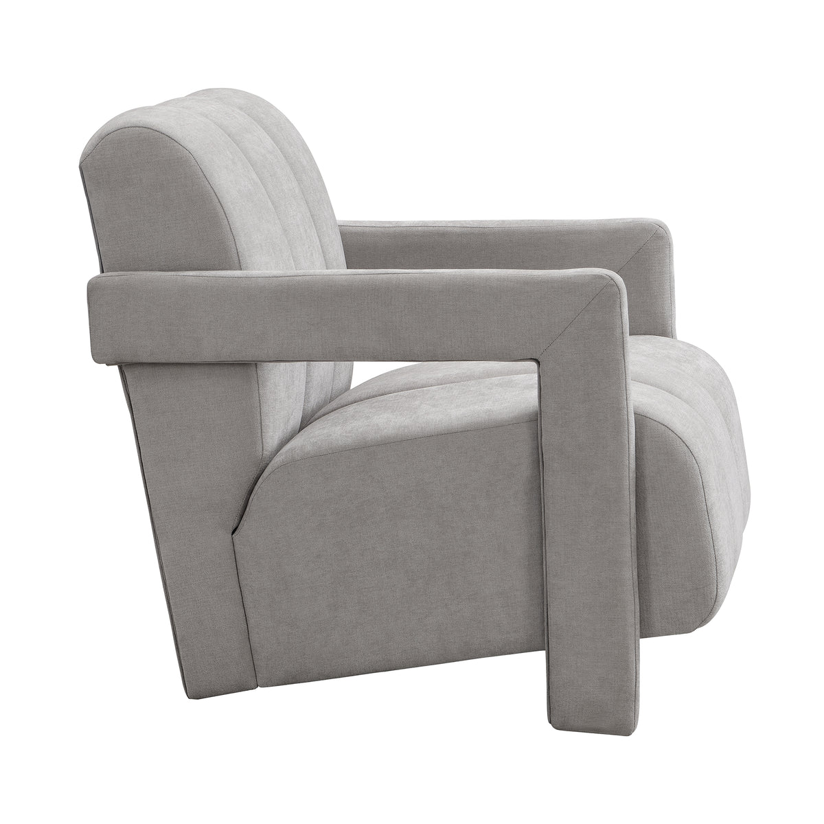 variant-group:rf-n724p256551e|Roomfitters Modern Minimalist Leisure Armchair with L-Shaped Armrests and Polyester Upholstery, Gray
