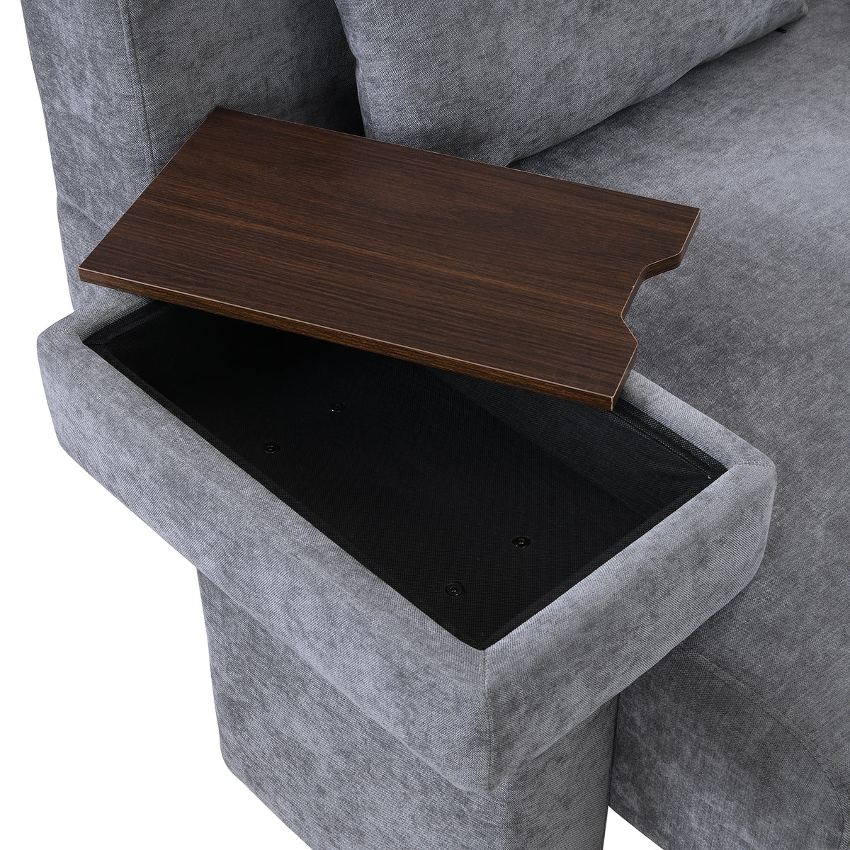 variant-group:rf-n724sj000130aae|Roomfitters Oversized Mid-Century Armchair 48” Wide with Soft Cushion and Wood Frame, Lounge Reading Chair, Gray
