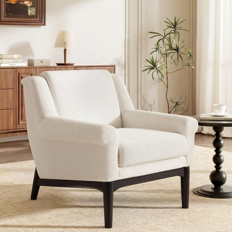 variant-group:rf-n723p426251a|Roomfitters Mid-Century Modern Textured Upholstered Accent Chair, Comfy Armchair with Sturdy Solid Wood Legs for Home, Beige