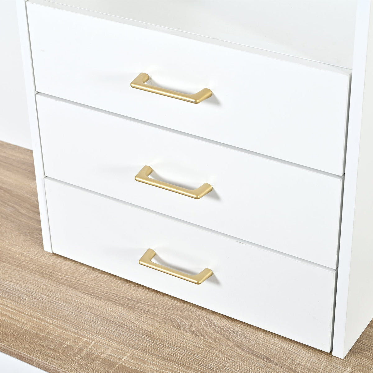 Roomfitters 5-in-1 Modern Entryway Hall Tree, 6 Drawers, 3 Wardrobe Cupboards, White Roomfitters