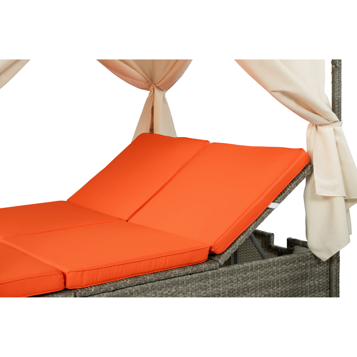 variant-group:rf-n711wy000437aao|Roomfitters Outdoor Canopy Daybed with Cushions, Hidden Storage, Adjustable Lounge Chair, Retractable Canopy, for Patios, Orange