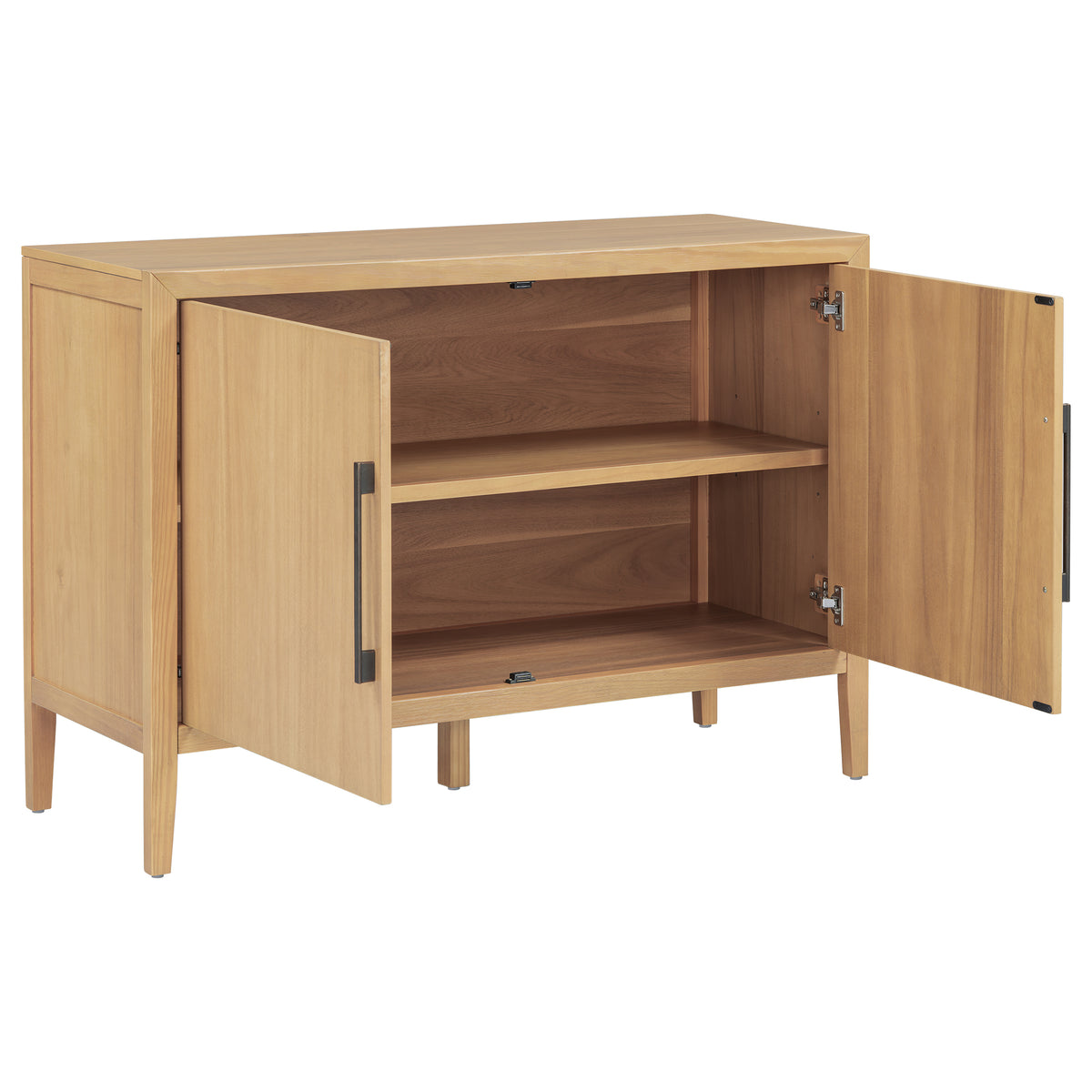 variant-group:rf-n711p410389o|Roomfitters 47.25-Inch Farmhouse Sideboard, 2-Door Buffet Cabinet, Natural Wooden Storage Console, Metal Handles