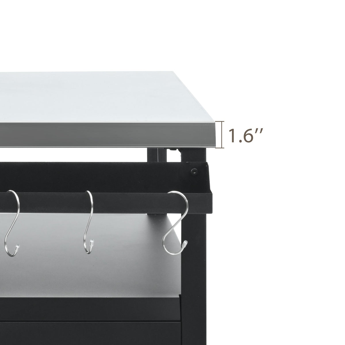 Roomfitters 54.5" Outdoor Kitchen Island with Stainless Steel Top, Rolling Grill Prep Cart with Propane Tank Storage, Black