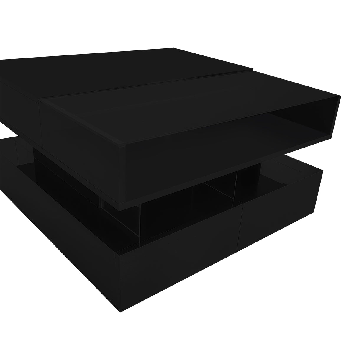 variant-group:rf-n724p290043b|Roomfitters Lift-Top Square Coffee Table with Glass Surface, Hidden Storage, High Gloss Finish, Black