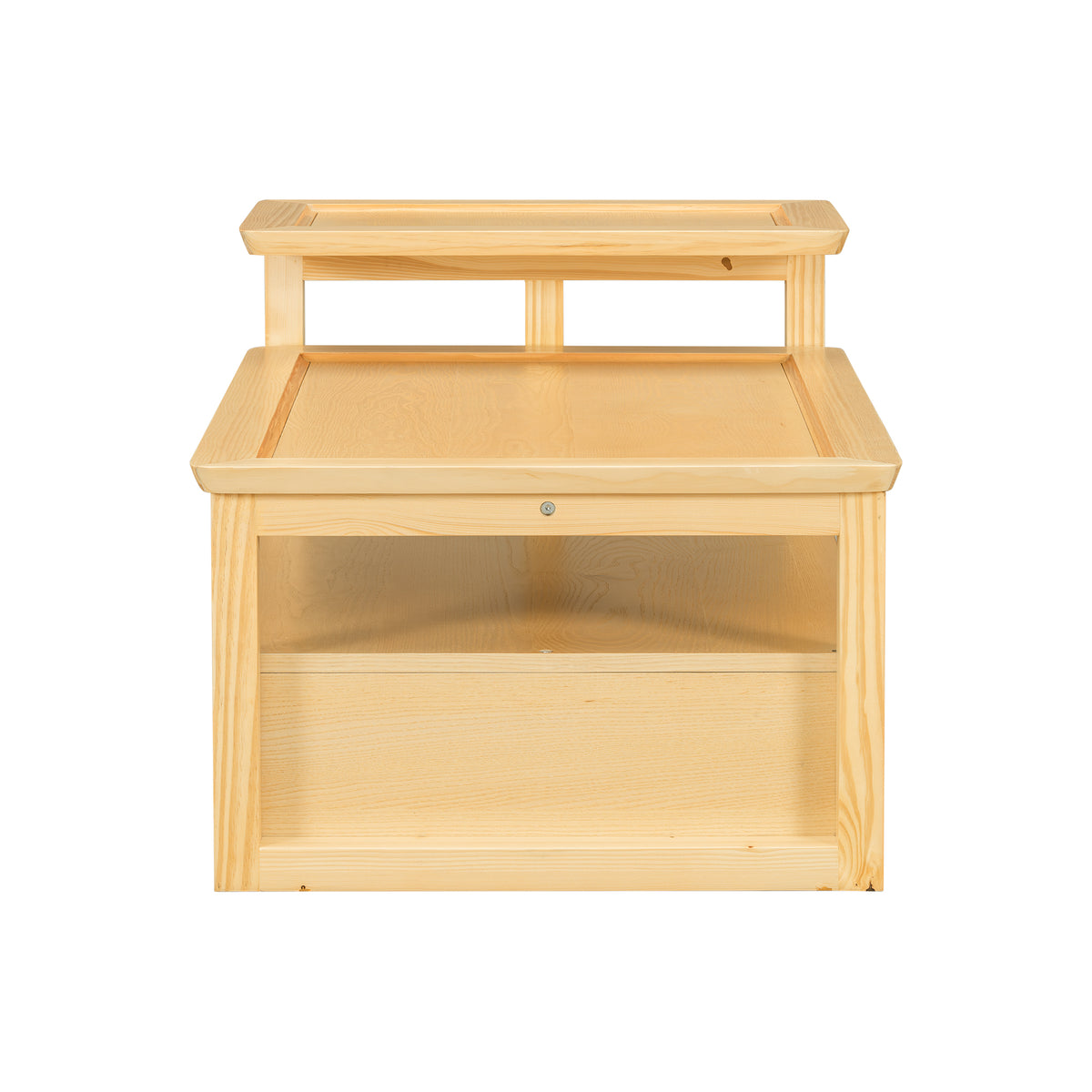 variant-group:rf-n724p232190n|Roomfitters Modern Coffee Table with Open Shelf, Dual Tabletops and Rattan Accent Storage, Natural