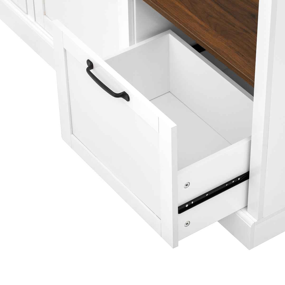 variant-group:rf-n724sj000160aak|Roomfitters 3-in-1 Entryway Hall Tree with Overhead Storage Cabinet, 2 Drawers, White