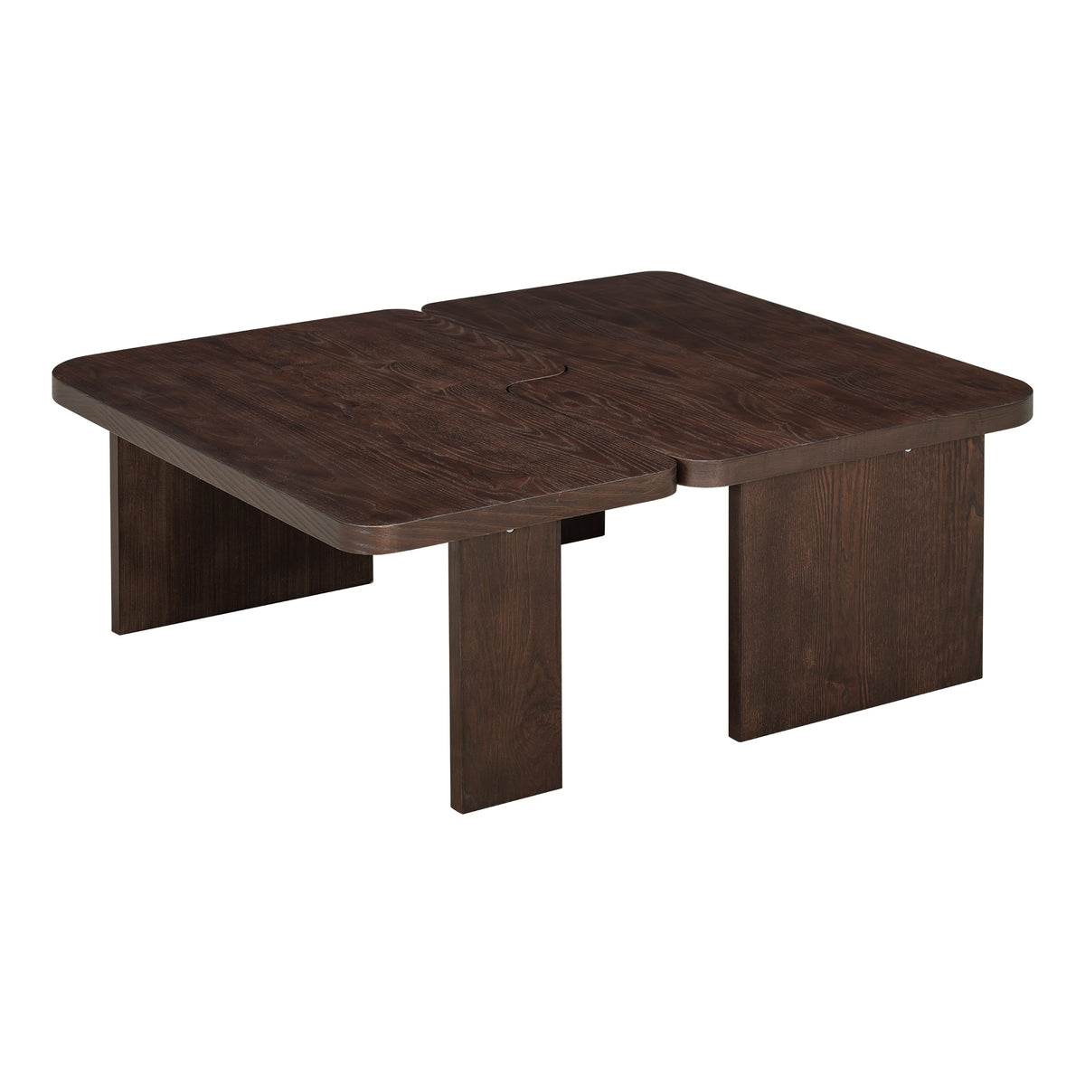 variant-group:rf-n724p232174p|Roomfitters Minimalist Coffee Table Set, Rectangular Center Table with Two-Tone Design, Espresso