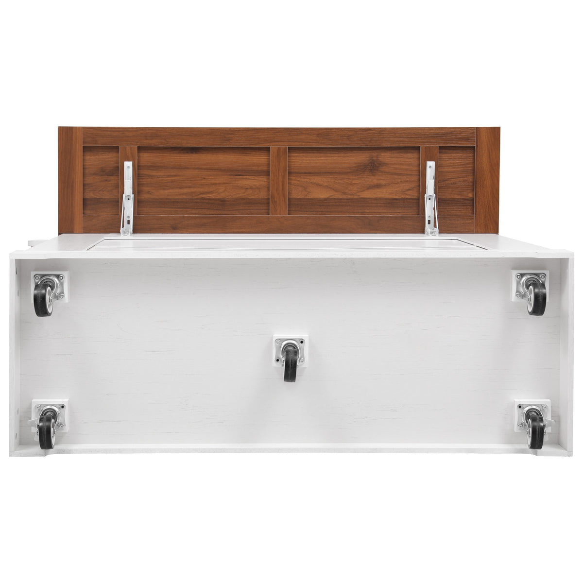 variant-group:rf-n707s263637w|Roomfitters 53" Kitchen Island with Power Outlet, 4 Doors and 3 Drawers, Rolling Storage Cabinet with Glass Doors, White