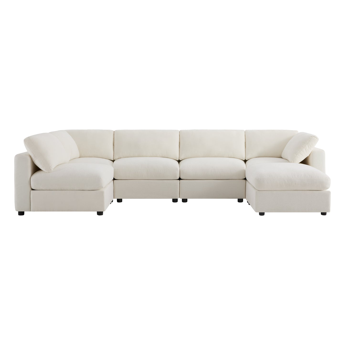 variant-group:rf-n723s9792a|Roomfitters 129 Inch Oversized U-Shaped Modular Sectional Sofa, Large Upholstered Living Room Seating Couch Furniture, White