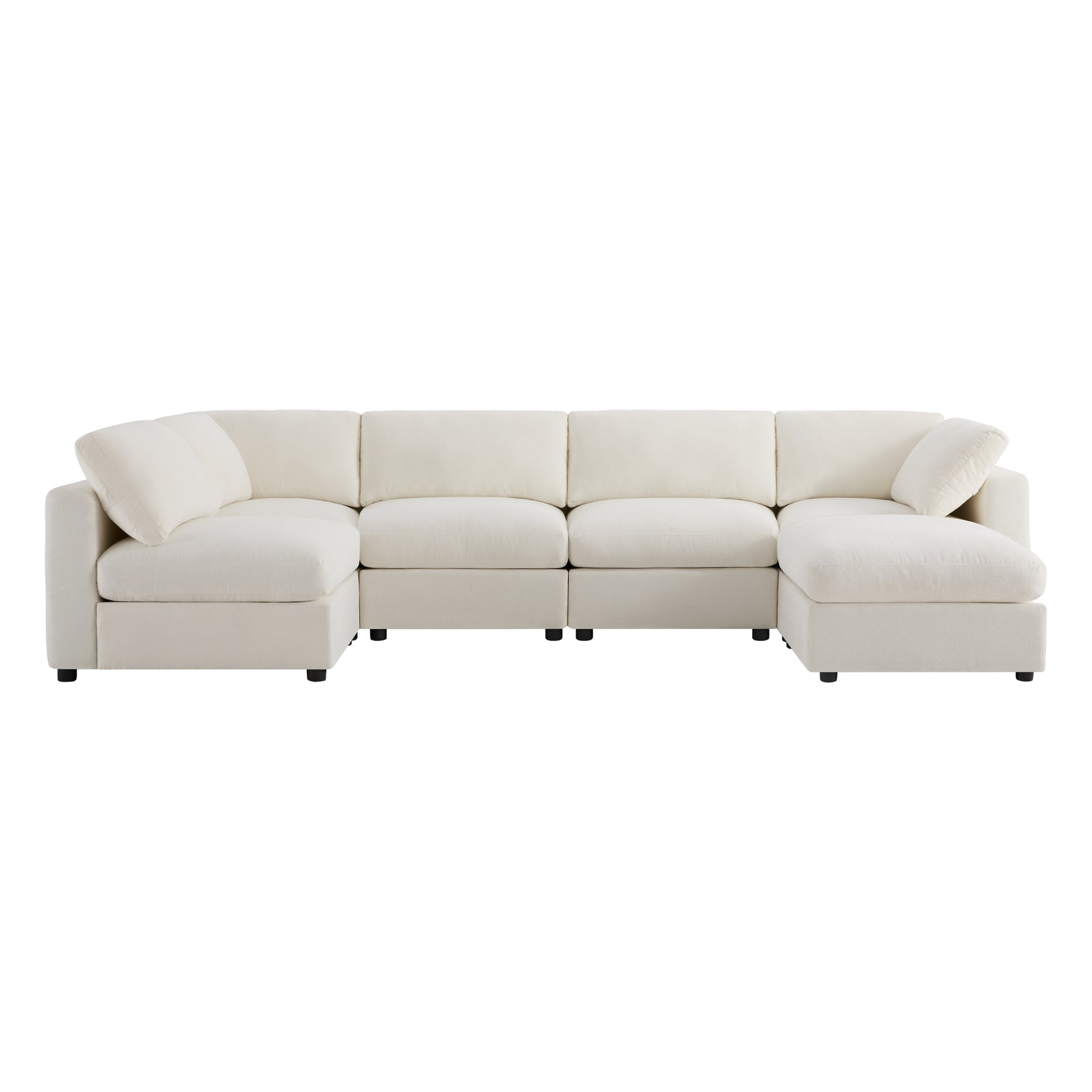 variant-group:rf-n723s9792a|Roomfitters 129 Inch Oversized U-Shaped Modular Sectional Sofa, Large Upholstered Living Room Seating Couch Furniture, White