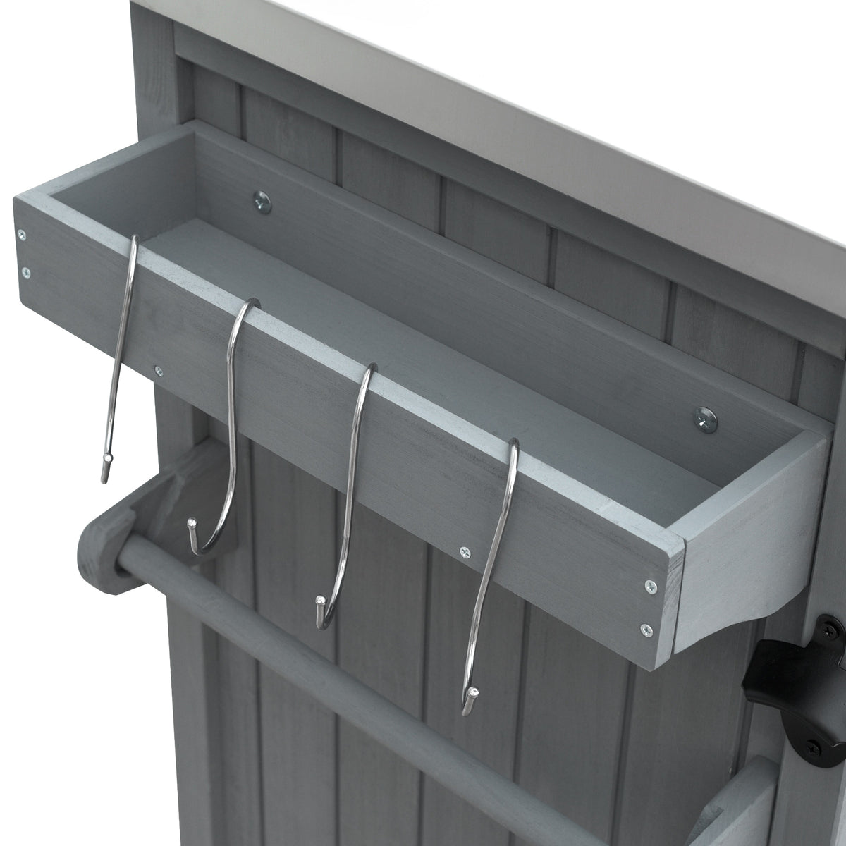 variant-group:rf-n707p370276g|Roomfitters 78.3" Outdoor Kitchen Island with Foldable Grill Table, Stainless Steel Top & Tilt Trash Can Storage, Grey Blue