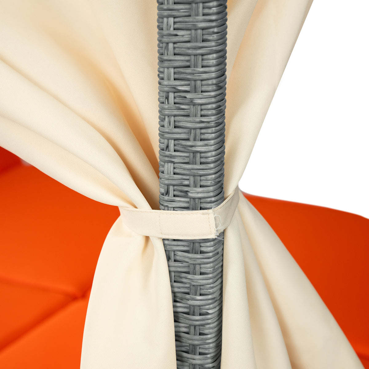 variant-group:rf-n711wy000471aao|Roomfitters Modern Tropical Orange PE Rattan Outdoor Double Sun Lounger, Patio Daybed, Adjustable Recline, Canopy