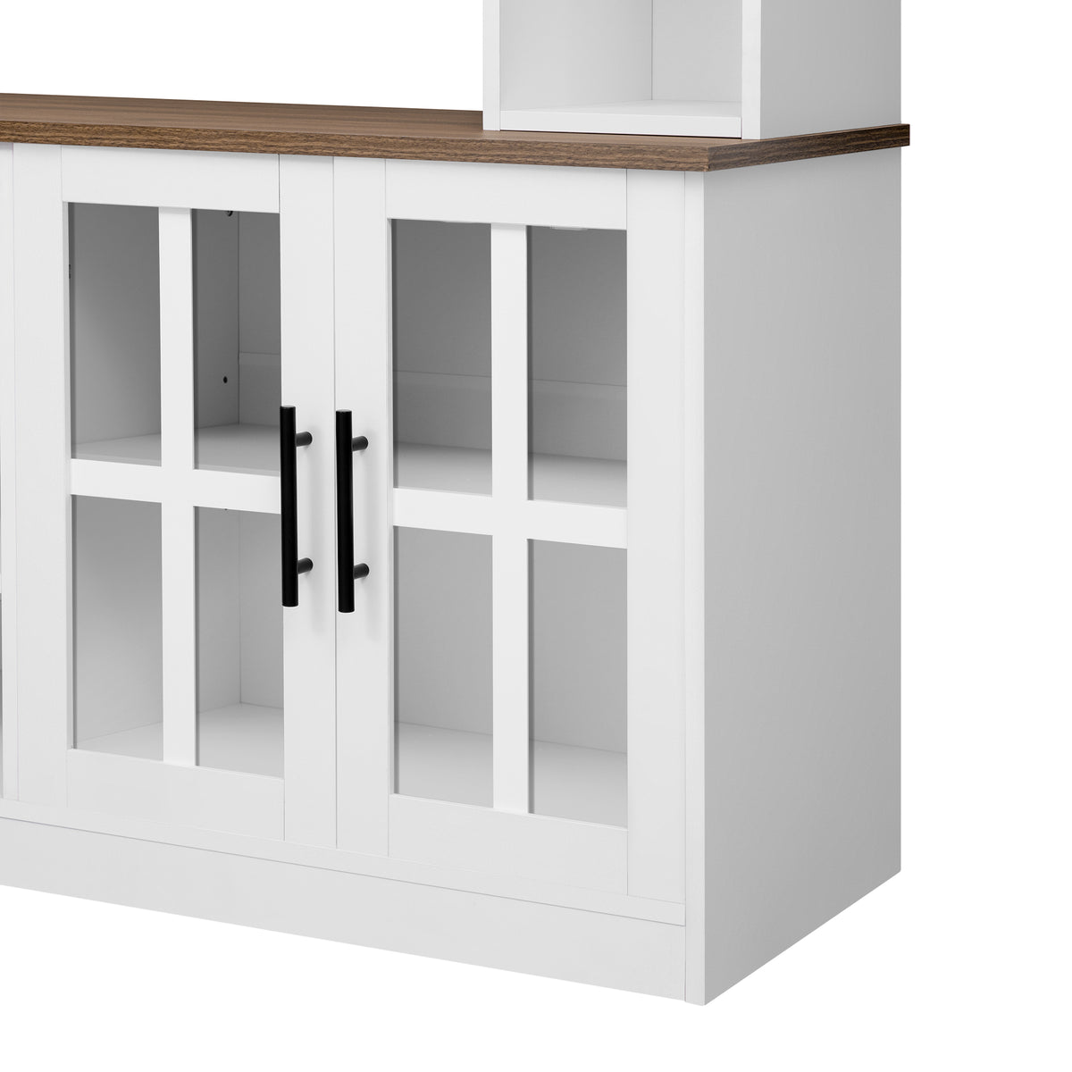 variant-group:rf-n724sj000159aak|Roomfitters 95.5"W Large Wall Unit Entertainment Center, 39" LED Fireplace, White & Walnut