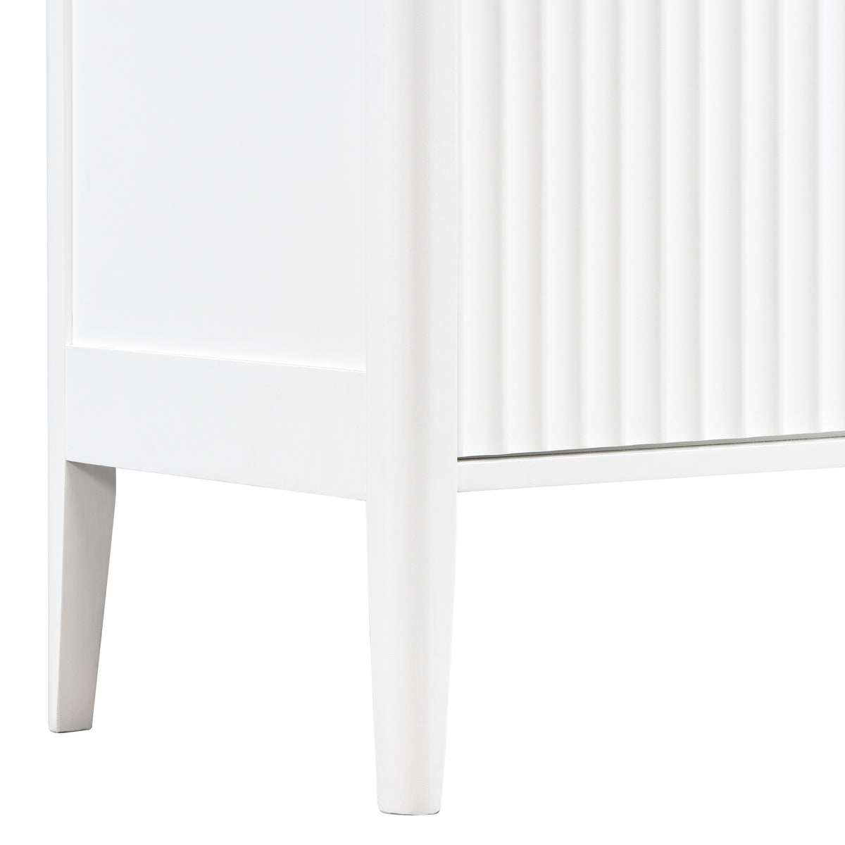 variant-group:rf-n711wy000539aak|Roomfitters Modern White Fluted 4-Door Tall Wine Bar Storage Cabinet, Glass Display Rack, Built-In LED Lighting