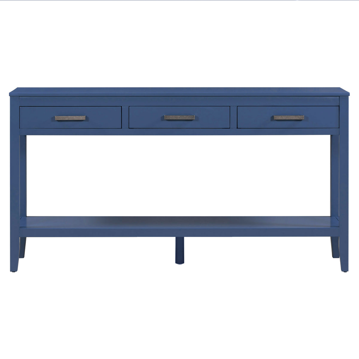 variant-group:rf-n711p410445v|Roomfitters 59.1" Farmhouse Entryway Table with 3 Drawers, Slim Console Sofa Table with Open Shelf for Hallway, Navy Blue