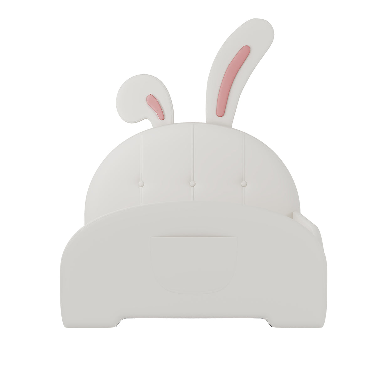 variant-group:rf-n733p198764k|Roomfitters Rabbit-Shaped Princess Twin Platform Bed with Upholstered Headboard and Footboard, White