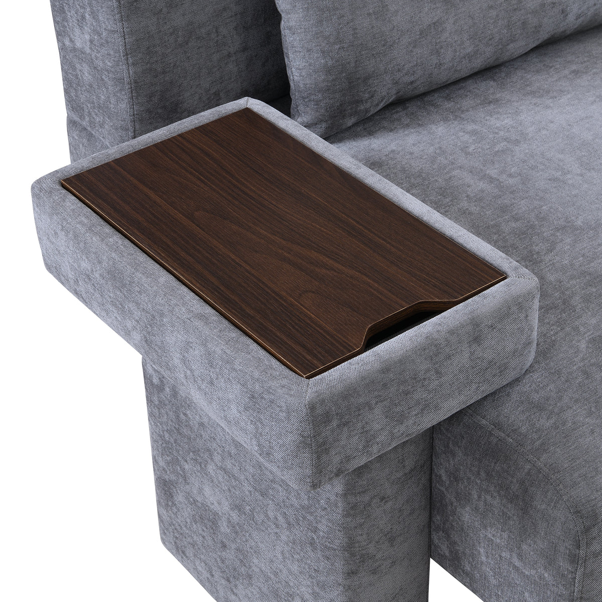 variant-group:rf-n724sj000130aae|Roomfitters Oversized Mid-Century Armchair 48” Wide with Soft Cushion and Wood Frame, Lounge Reading Chair, Gray