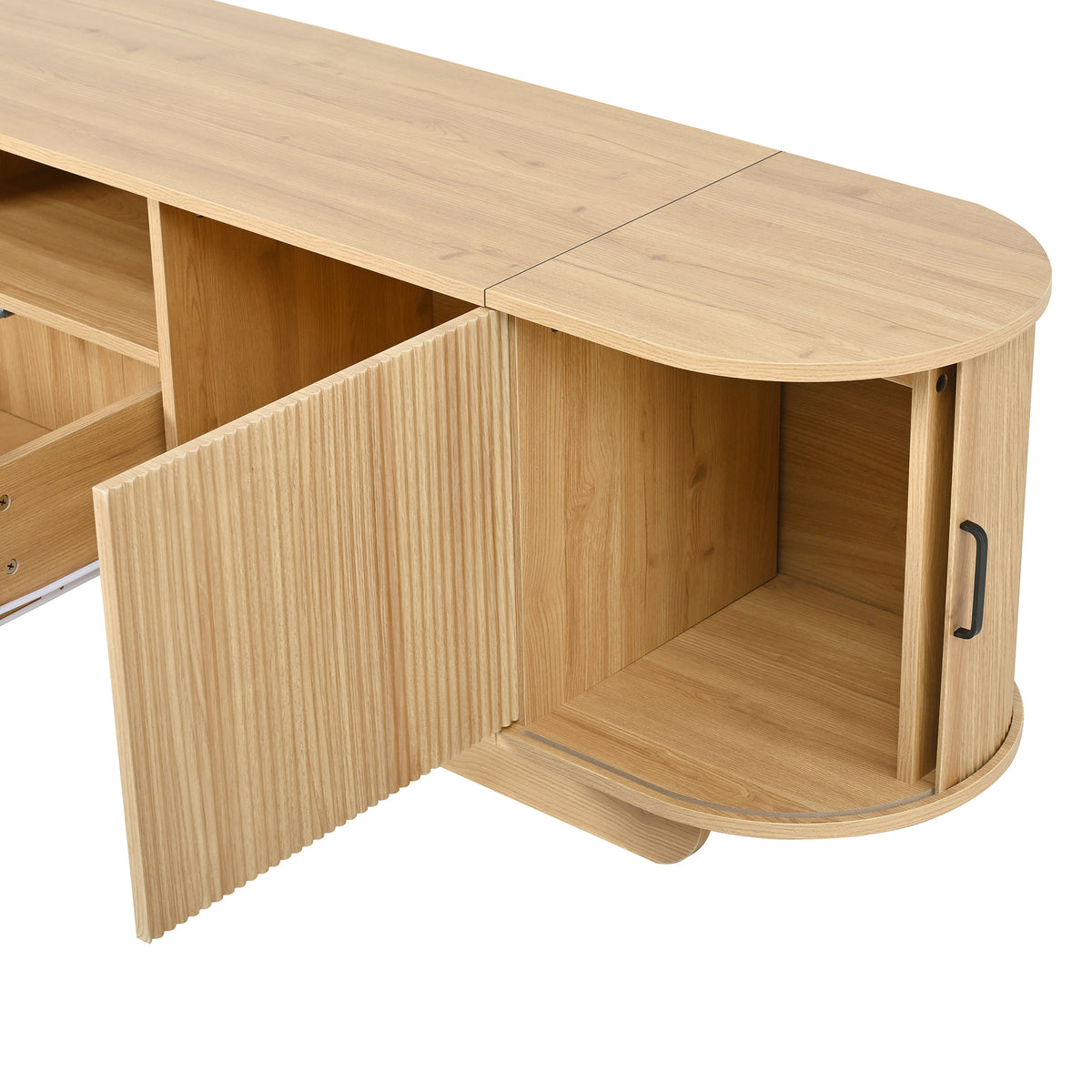 variant-group:rf-n724p420628w|Roomfitters American Style TV Stand Console with Hidden Sliding Doors, Large, Acacia Wood