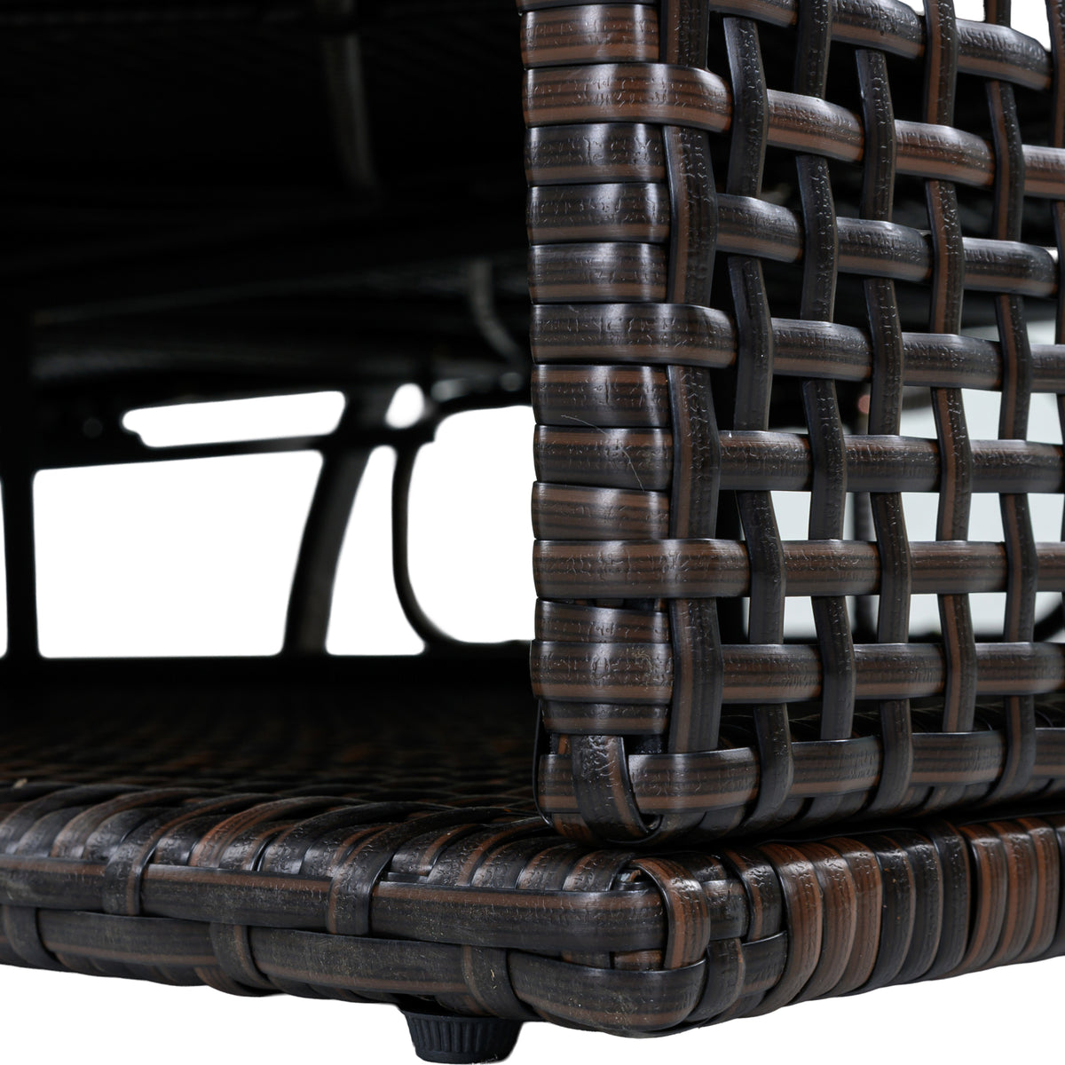 variant-group:rf-n711wy000485aae|Roomfitters Slate Grey HDPE Wicker Outdoor Double Sunbed, Steel Frame Patio Chaise, Hidden Side Tables, Canopy