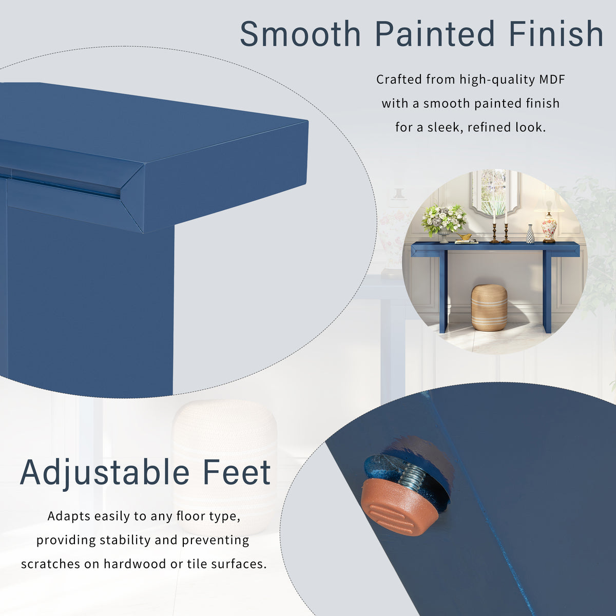 variant-group:rf-n711p303209v|Roomfitters 60" Modern Minimalist Console Table, Slim Entryway Sofa Table for Hallway and Living Room Decor, Navy Blue