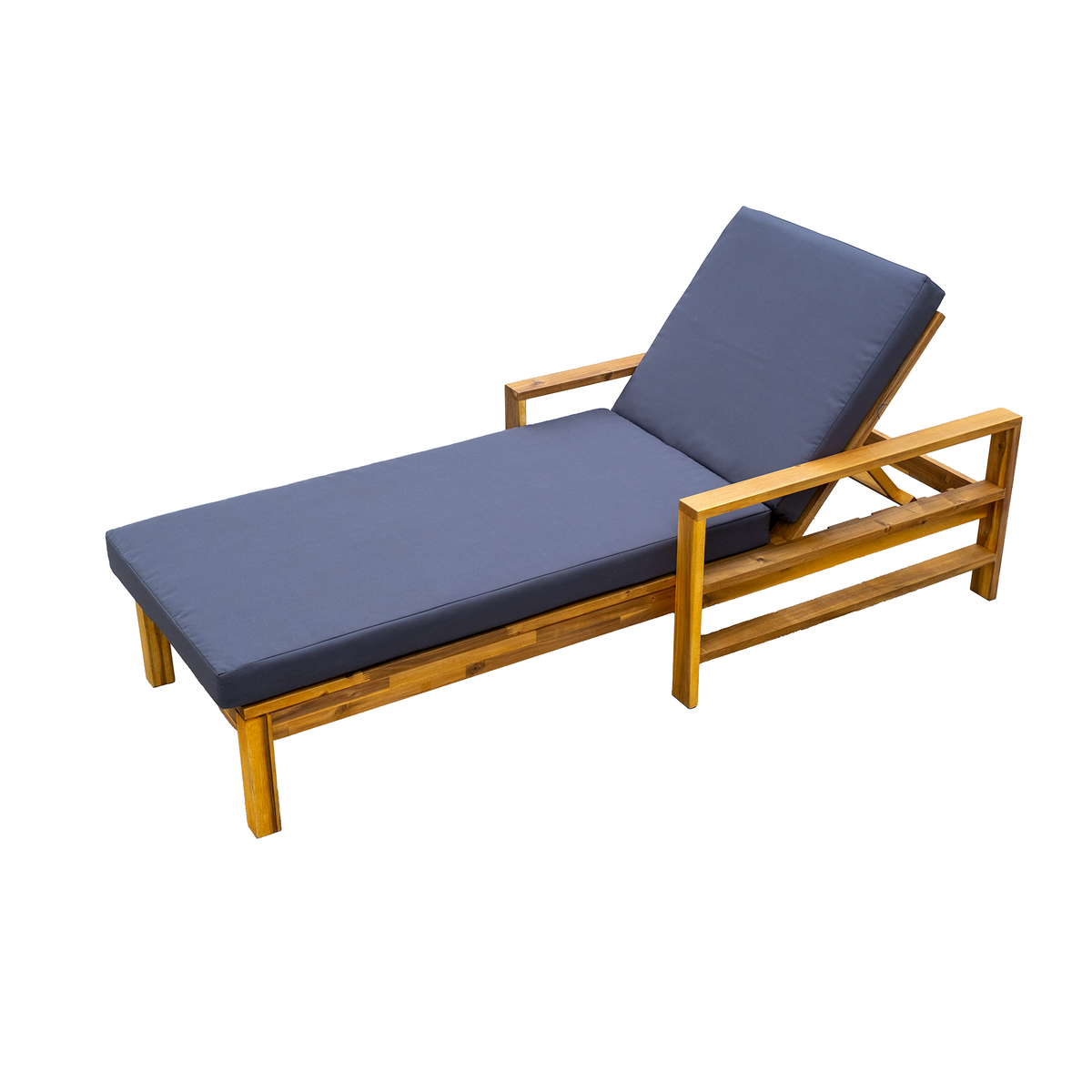 variant-group:rf-n711wy000433aae|Roomfitters Acacia Wood Adjustable Backrest Outdoor Lounge Chair for Gardens, Terraces, Poolside Areas, Natural+Gray