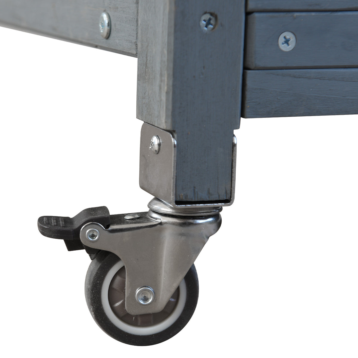 variant-group:rf-n707p228274g|Roomfitters 64.9" Outdoor Potting Bench Table, Rolling Kitchen Island with Hutch, Stainless Steel Top, Storage, Grey Blue