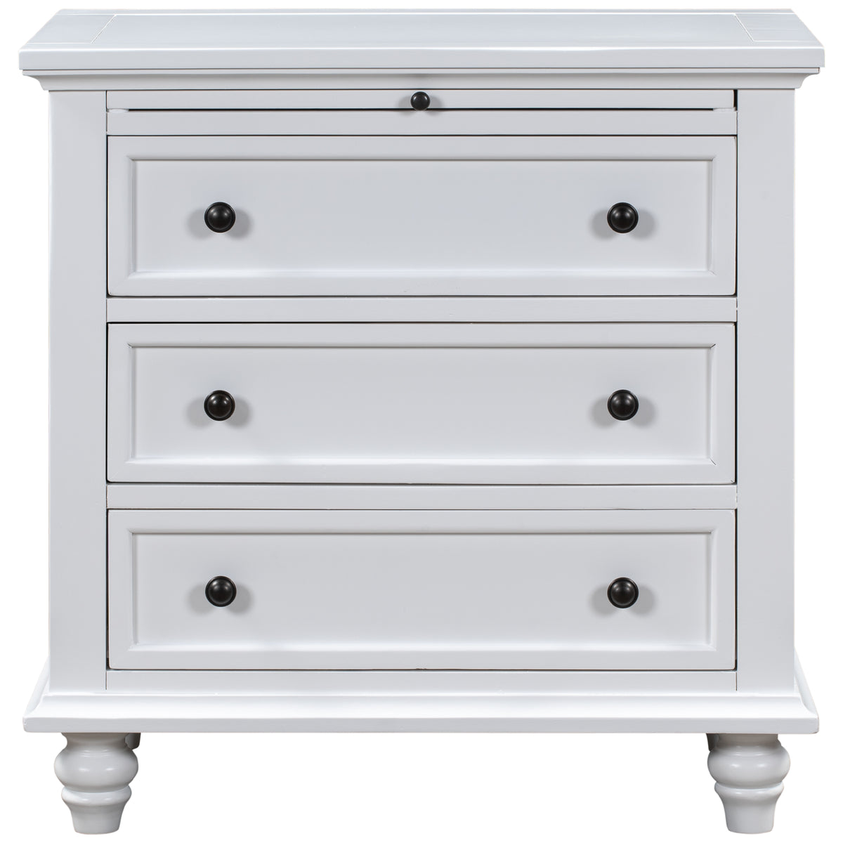 variant-group:rf-n711wf319367aak|Roomfitters 3-Drawer Storage Wood Cabinet, End Table with Pull Out Tray, Suitable for Living Rooms or Bedrooms, Combining Style and Functionality, White