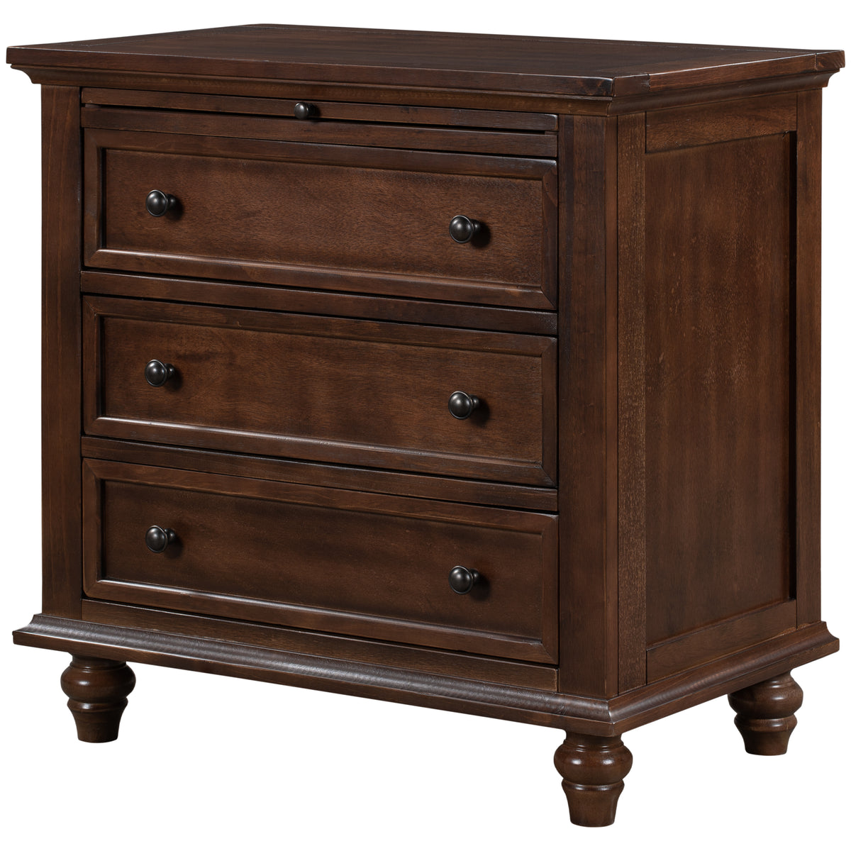 variant-group:rf-n711wf319367aad|Roomfitters 3-Drawer Storage Wood Cabinet, End Table with Pull Out Tray, Ideal for Living Rooms or Bedrooms, Offering Compact and Practical Storage Solutions, Brown