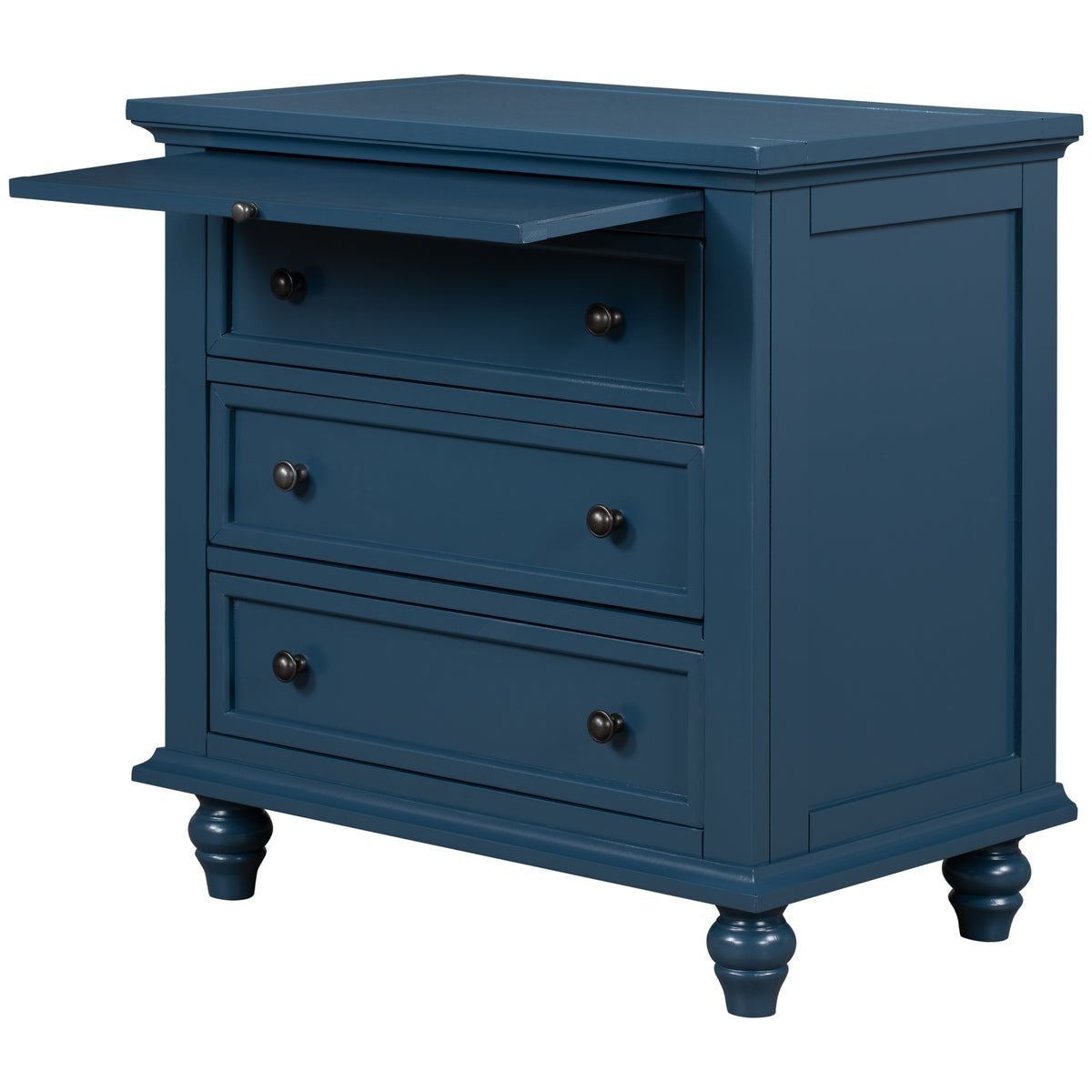 variant-group:rf-n711wf319367aav|Roomfitters 3-Drawer Storage Wood Cabinet, End Table with Pull Out Tray, Perfect for Living Rooms or Bedrooms, Providing Stylish Storage and Functionality, Blue