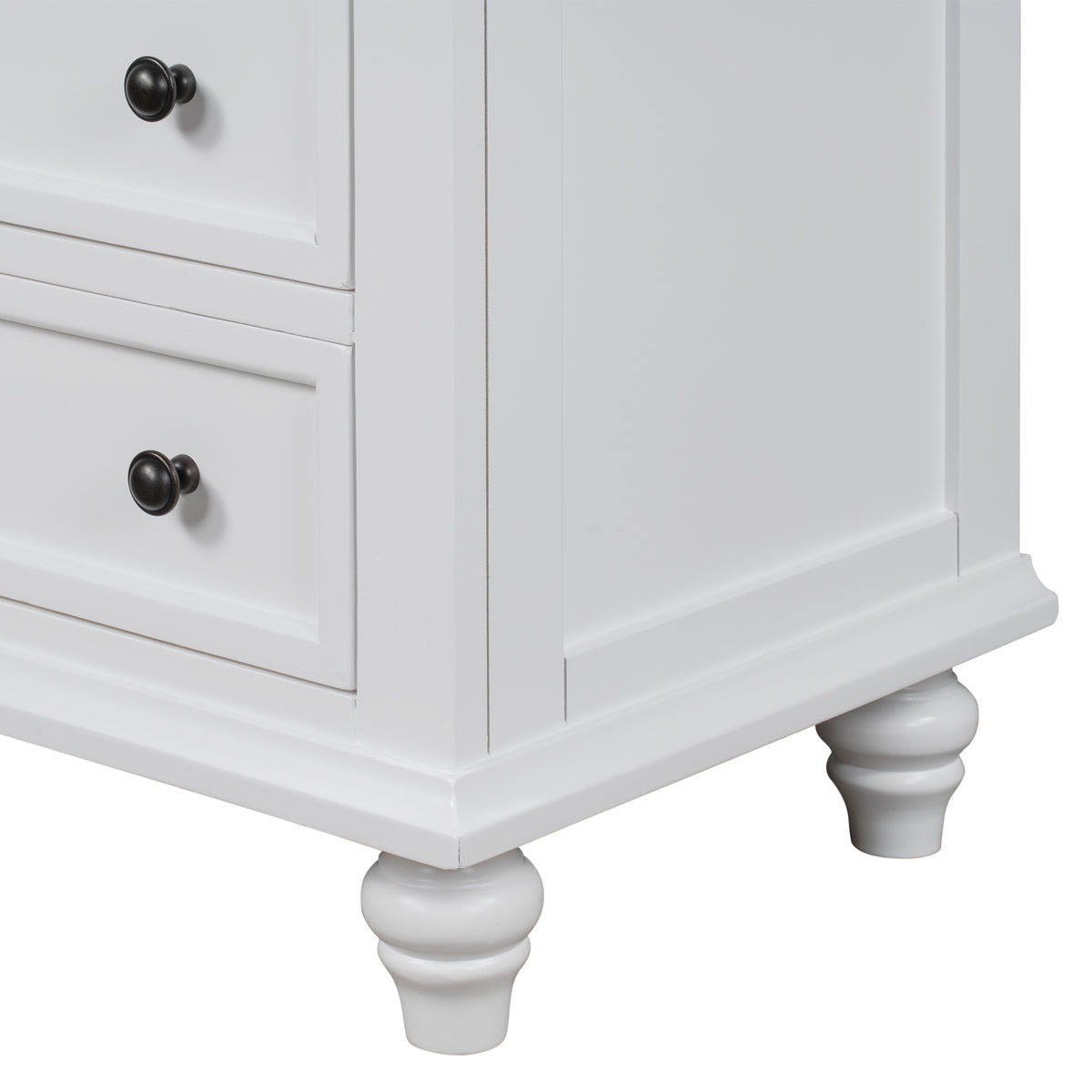 variant-group:rf-n711wf319367aak|Roomfitters 3-Drawer Storage Wood Cabinet, End Table with Pull Out Tray, Suitable for Living Rooms or Bedrooms, Combining Style and Functionality, White