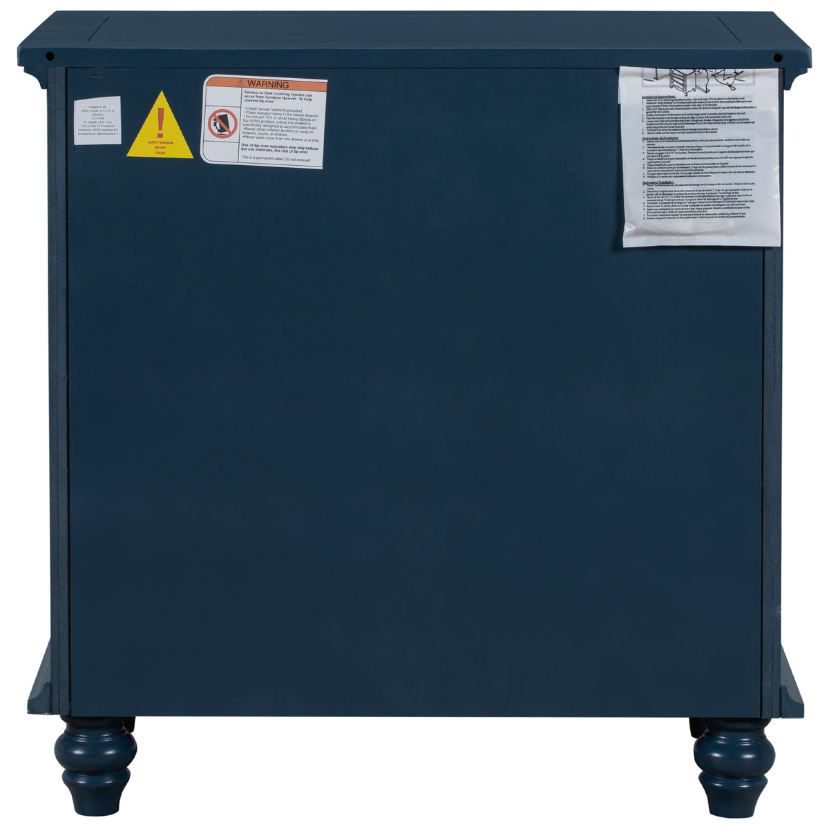 variant-group:rf-n711wf319367aav|Roomfitters 3-Drawer Storage Wood Cabinet, End Table with Pull Out Tray, Perfect for Living Rooms or Bedrooms, Providing Stylish Storage and Functionality, Blue