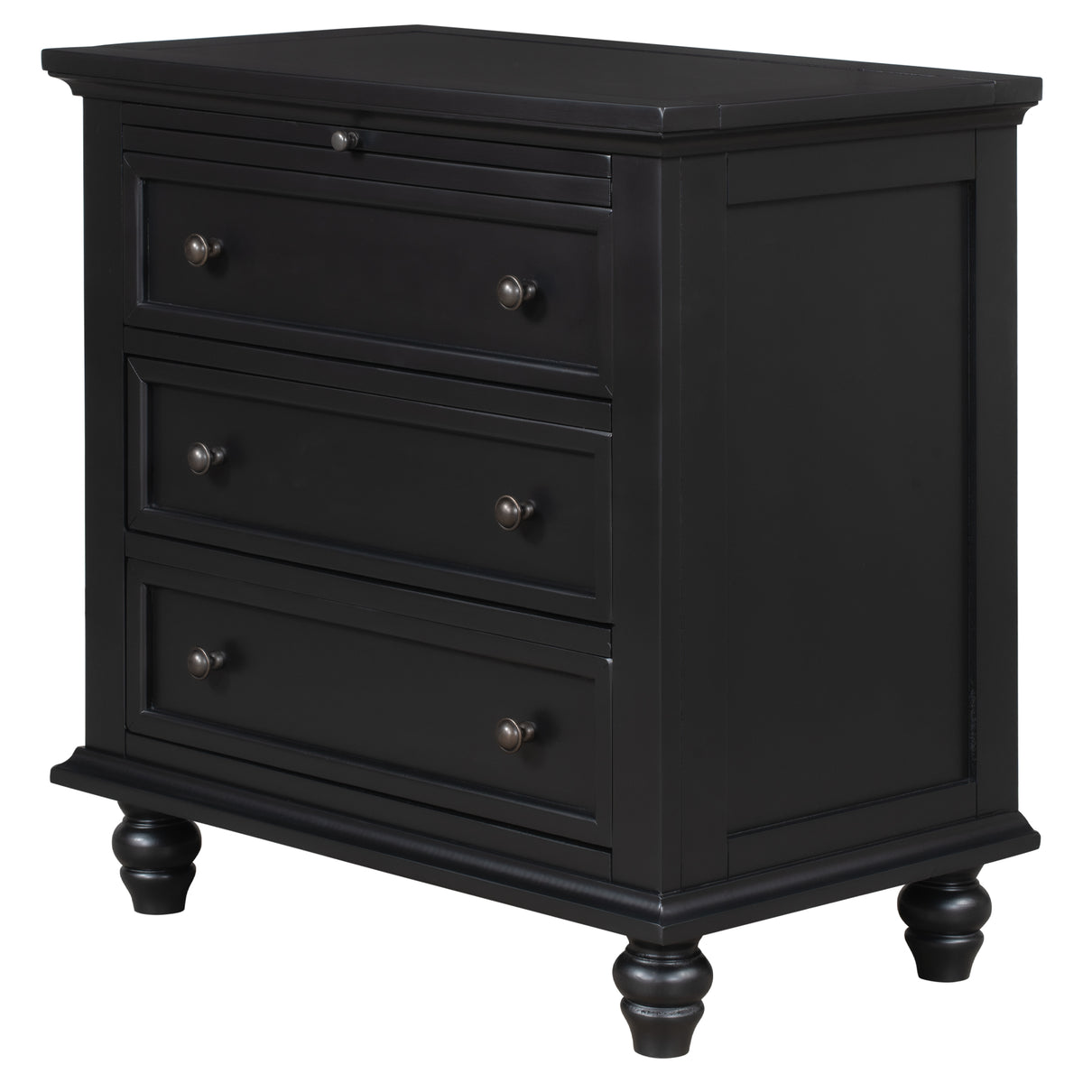 variant-group:rf-n711wf319367aab|Roomfitters 3-Drawer Storage Wood Cabinet, End Table with Pull Out Tray, Perfect for Living Rooms or Bedrooms, Providing Compact Storage with a Timeless Design, Black