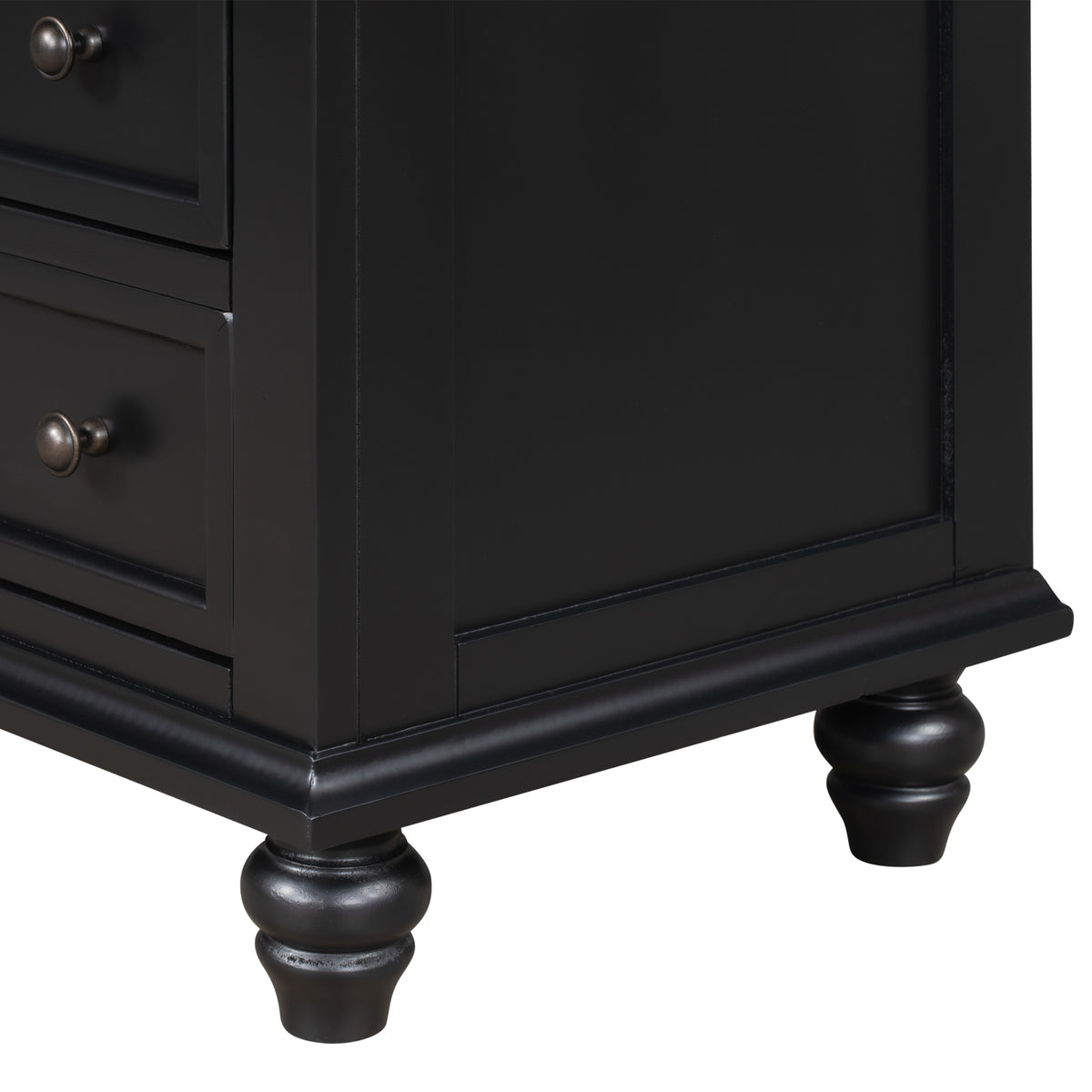 variant-group:rf-n711wf319367aab|Roomfitters 3-Drawer Storage Wood Cabinet, End Table with Pull Out Tray, Perfect for Living Rooms or Bedrooms, Providing Compact Storage with a Timeless Design, Black