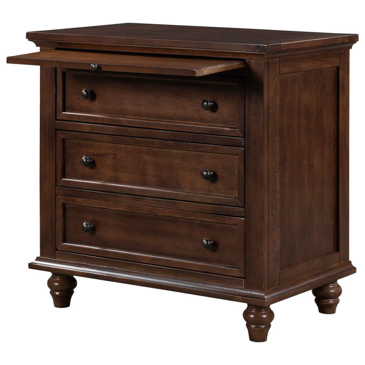 variant-group:rf-n711wf319367aad|Roomfitters 3-Drawer Storage Wood Cabinet, End Table with Pull Out Tray, Ideal for Living Rooms or Bedrooms, Offering Compact and Practical Storage Solutions, Brown